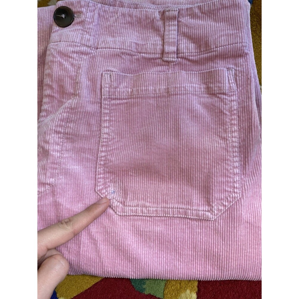 Maeve Colette Corduroy Pink Wide Leg Pants Sz 31 Pastel High Waist Anthropologie - Picture 7 of 9